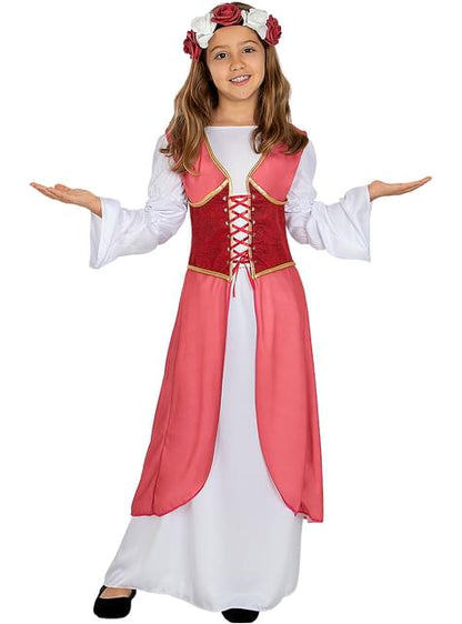 Disfraz de princesa medieval con flores para niña - Funiglobal | Funidelia