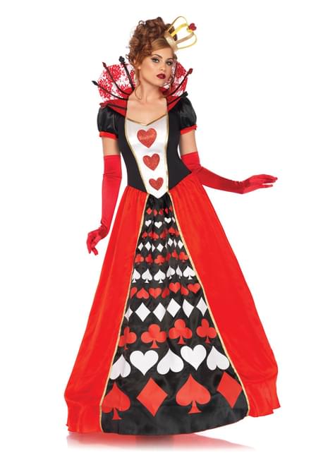 Disfraz de reina de corazones señorial para mujer