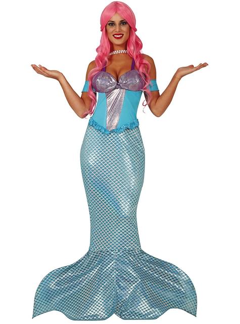 Disfraz de sirena azul para mujer - Guirca | Funidelia