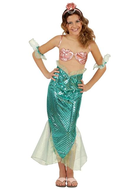 Disfraz de sirena turquesa para niña - Widmann | Funidelia
