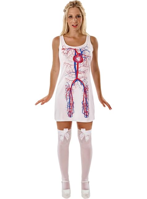 Disfraz de sistema circulatorio para mujer