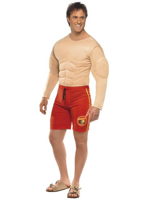 Disfraz de socorrista musculoso para hombre