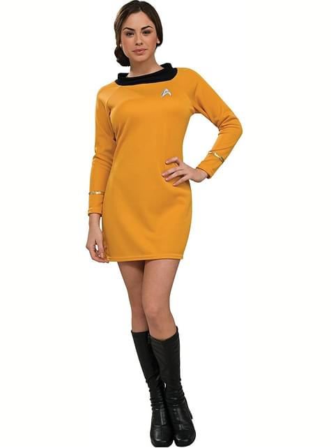 Disfraz de Star Trek clásico dorado para mujer