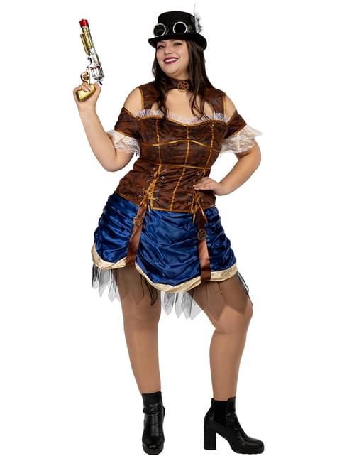 Disfraz de Steampunk corto para mujer talla grande