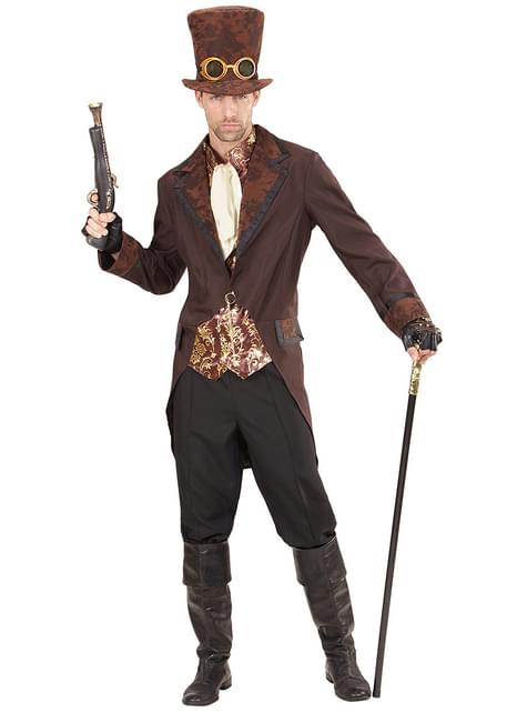 Disfraz de steampunk elegante marrón para hombre - Widmann | Funidelia