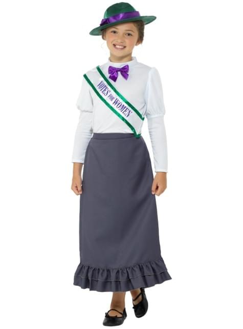 Disfraz de Victoriana sufragista para niña