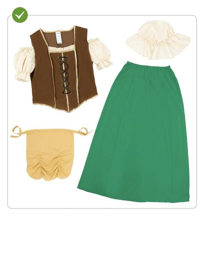 Disfraz de tabernera medieval para mujer talla grande - Funiglobal | Funidelia