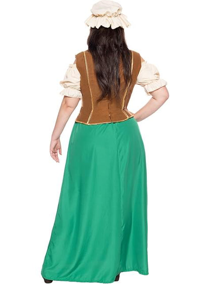Disfraz de tabernera medieval para mujer talla grande - Funiglobal | Funidelia