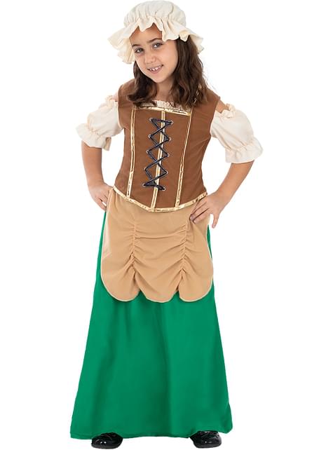 Disfraz de tabernera medieval para niña - Funiglobal | Funidelia