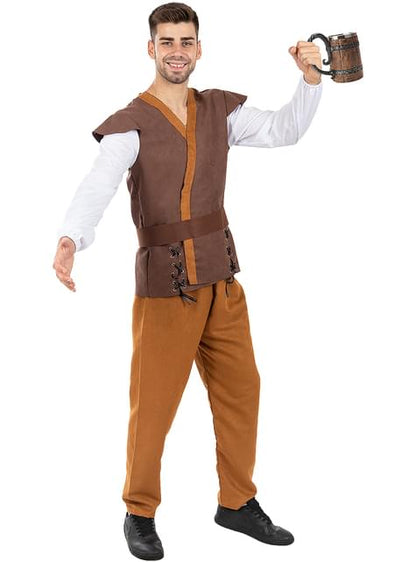 Disfraz de tabernero medieval para hombre talla grande - Funiglobal | Funidelia