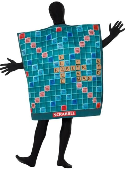 Disfraz de tablero de Scrabble para adulto