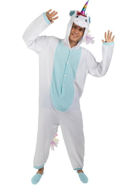 Disfraz de unicornio azul onesie para adulto - Funiglobal | Funidelia