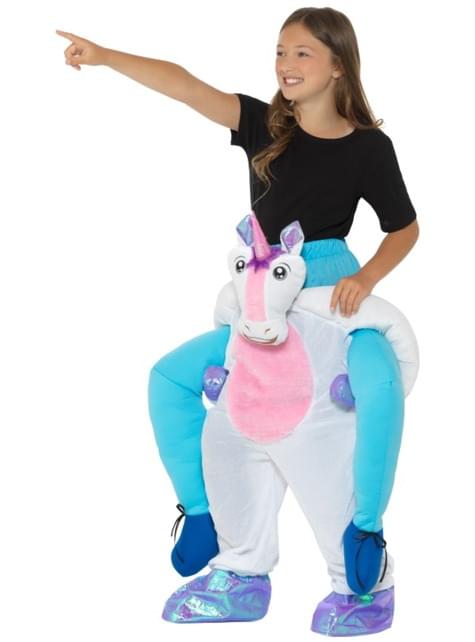 Disfraz a hombros de unicornio blanco infantil - Smiffys | Funidelia