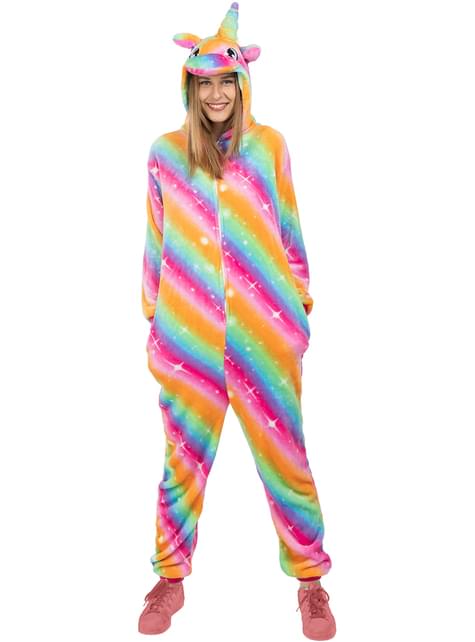 Disfraz de unicornio multicolor onesie para adulto - Funiglobal | Funidelia