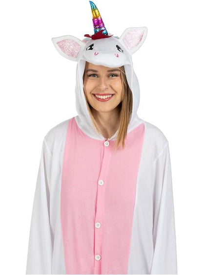Disfraz de unicornio rosa onesie para adulto - Funiglobal | Funidelia