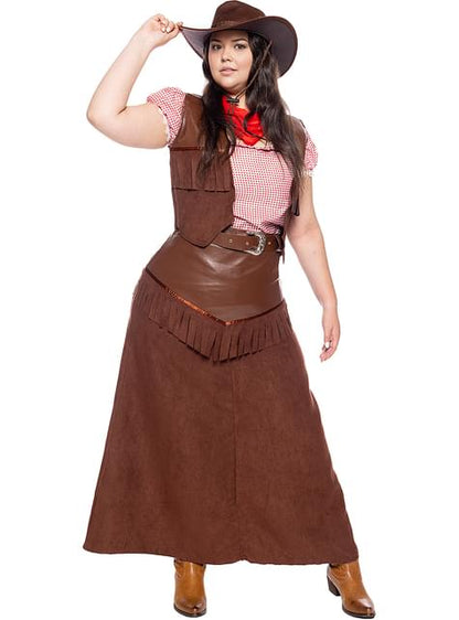 Disfraz de vaquera Deluxe para mujer talla grande - Funiglobal | Funidelia