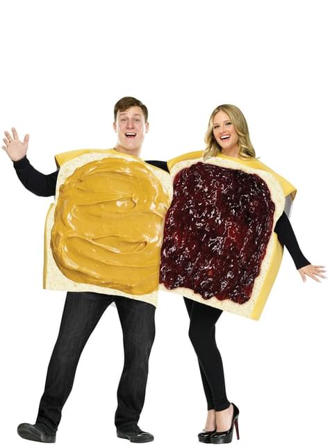 Disfraz para pareja de sándwich de mantequilla de cacahuete con mermelada