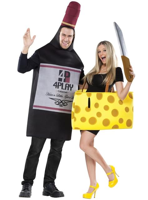 Disfraz para pareja de vino y queso