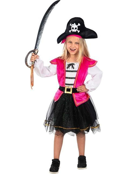 Disfraz pirata rosa para niña - Funiglobal | Funidelia