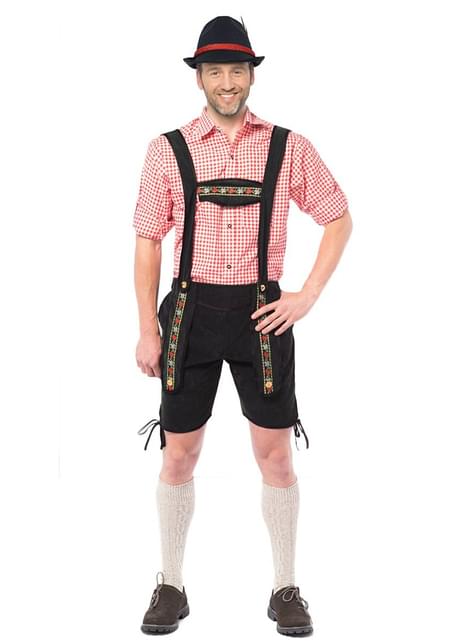 Disfraz tirolés lederhose corto negro
