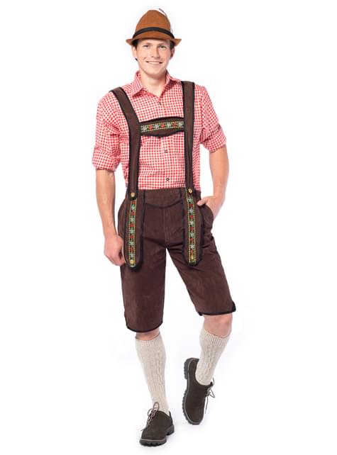 Disfraz tirolés lederhose marrón oscuro