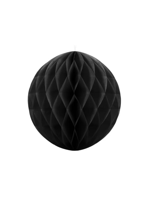 Esfera negra de 20 cm de nido de abeja - Partydeco | Funidelia