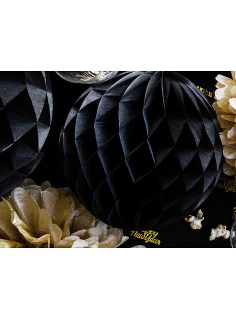 Esfera negra de 20 cm de nido de abeja - Partydeco | Funidelia