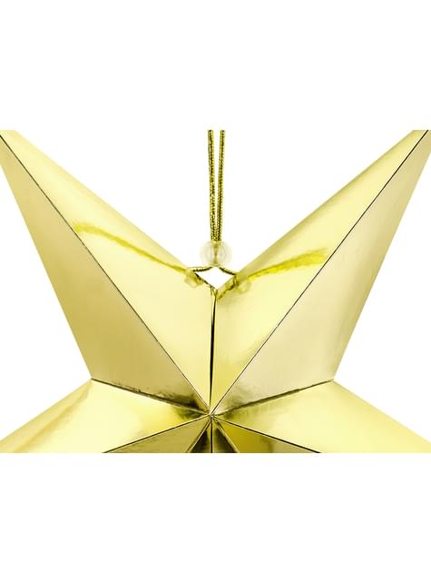 Estrella colgante dorada de 45 cm de papel