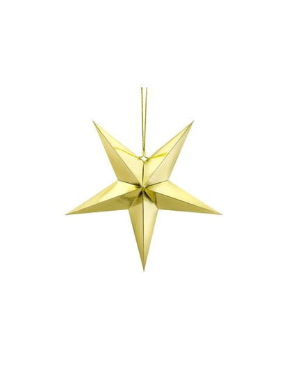Estrella colgante dorada de 45 cm de papel