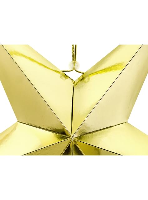 Estrella colgante dorada de 70 cm de papel