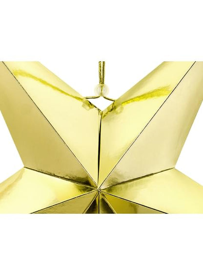 Estrella colgante dorada de 70 cm de papel