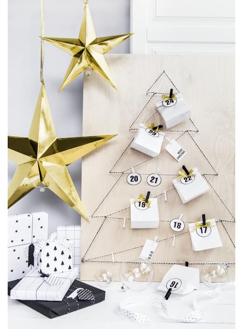 Estrella colgante dorada de 70 cm de papel