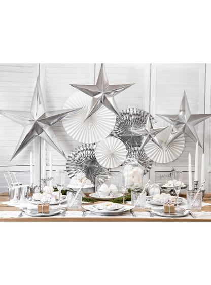 Estrella colgante plateada de 45 cm de papel - Partydeco | Funidelia