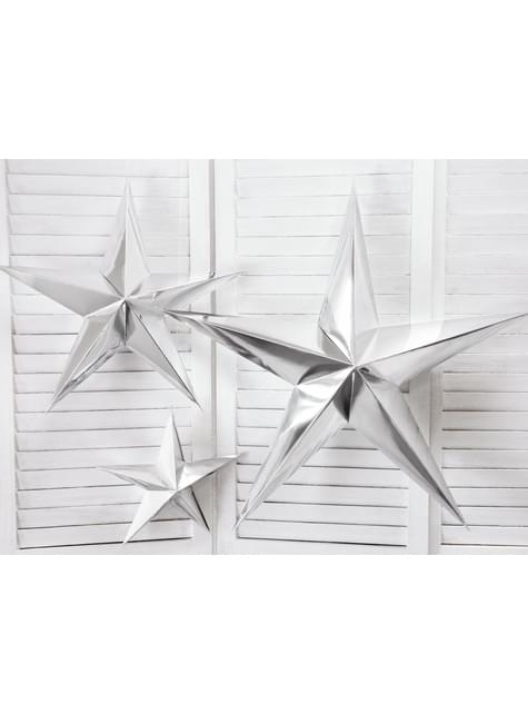 Estrella colgante plateada de 45 cm de papel - Partydeco | Funidelia