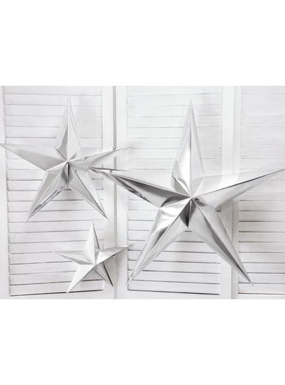 Estrella colgante plateada de 45 cm de papel - Partydeco | Funidelia