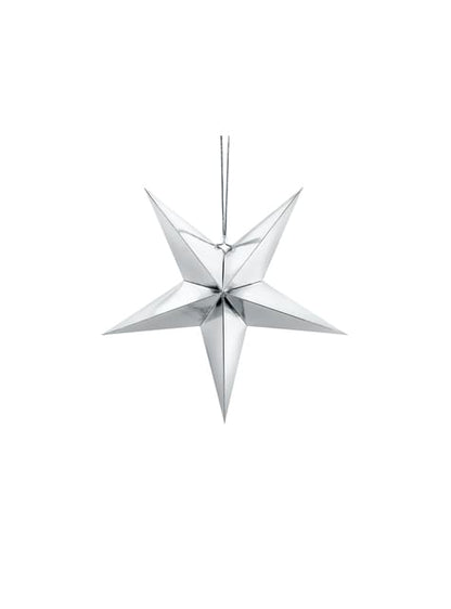 Estrella colgante plateada de 45 cm de papel - Partydeco | Funidelia