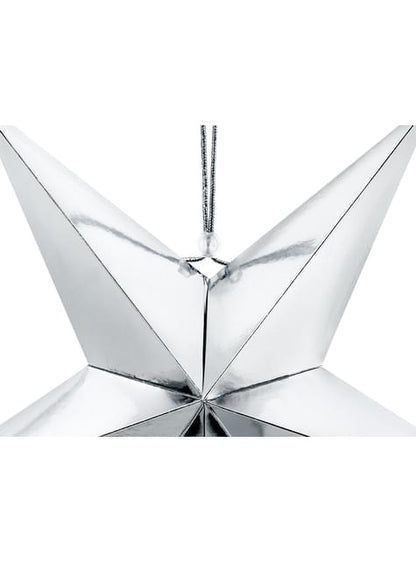 Estrella colgante plateada de 45 cm de papel - Partydeco | Funidelia