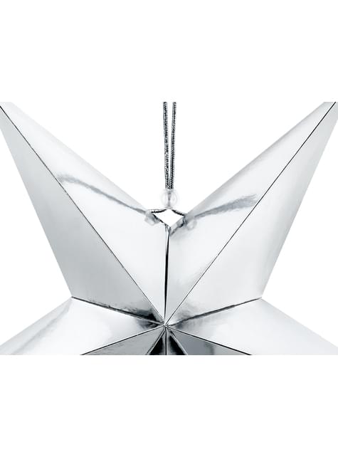 Estrella colgante plateada de 45 cm de papel - Partydeco | Funidelia