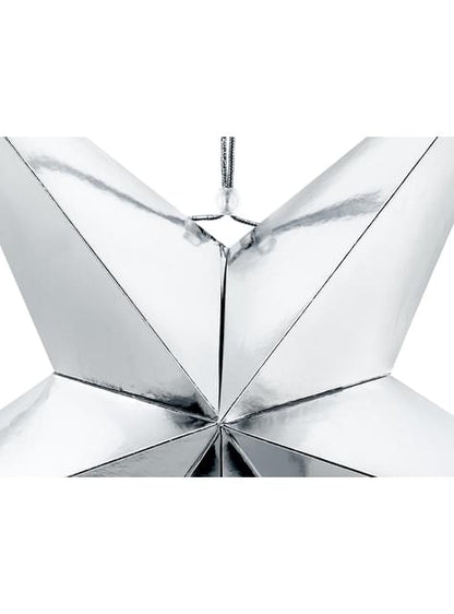 Estrella colgante plateada de 70 cm de papel