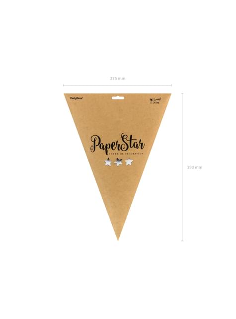 Estrella colgante plateada de 70 cm de papel