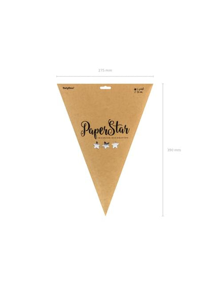 Estrella colgante plateada de 70 cm de papel