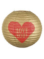 Farol esférico de papel con corazón -Love You - Boland | Funidelia