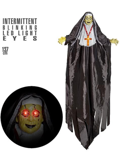 Figura colgante de monja con luz led de 137 cm - Widmann | Funidelia