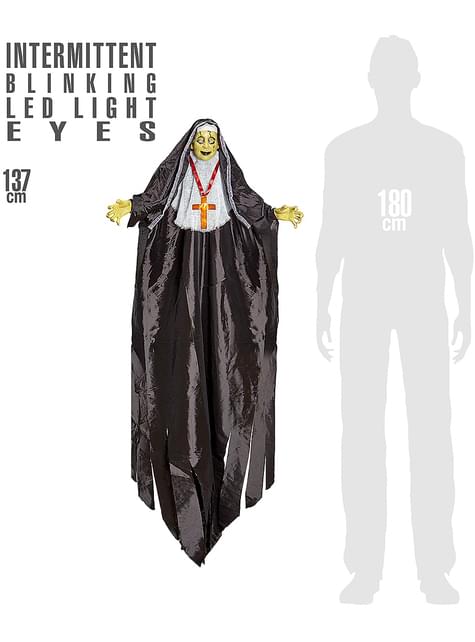Figura colgante de monja con luz led de 137 cm - Widmann | Funidelia