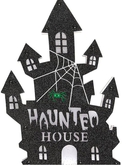Figura decorativa casa del terror con luces