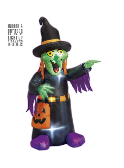 Figura decorativa de bruja hinchable luminosa gigante - Widmann | Funidelia