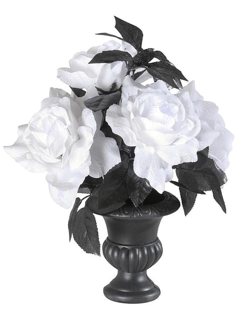 Florero con 6 rosas blancas con luces multicolores - Widmann | Funidelia