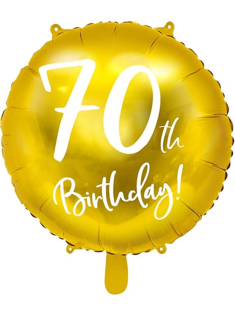 Globo 70 th Birthday dorado (45 cm)