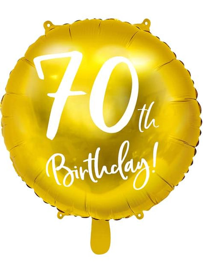 Globo 70 th Birthday dorado (45 cm)