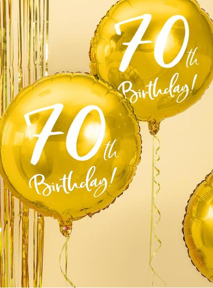 Globo 70 th Birthday dorado (45 cm)